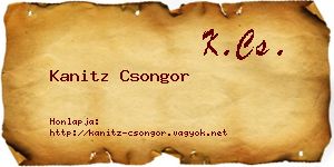 Kanitz Csongor névjegykártya